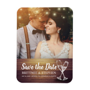 Bröllop spara datum Photo Magnet Champagne Glass