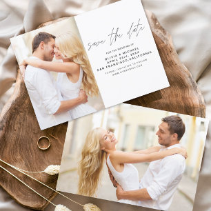Bröllop spara datum Photo Romantic Elegant Vykort