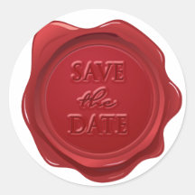 Bröllop spara datum Red Faux Vax Seal Effect