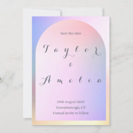 Bröllop spara datum Rosa Lilac Ombre Arch Datumet