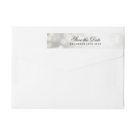 Bröllop spara datum Silver Glitter Ljus Etikettband