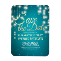 Bröllop spara datum String Ljus Turquise Guld