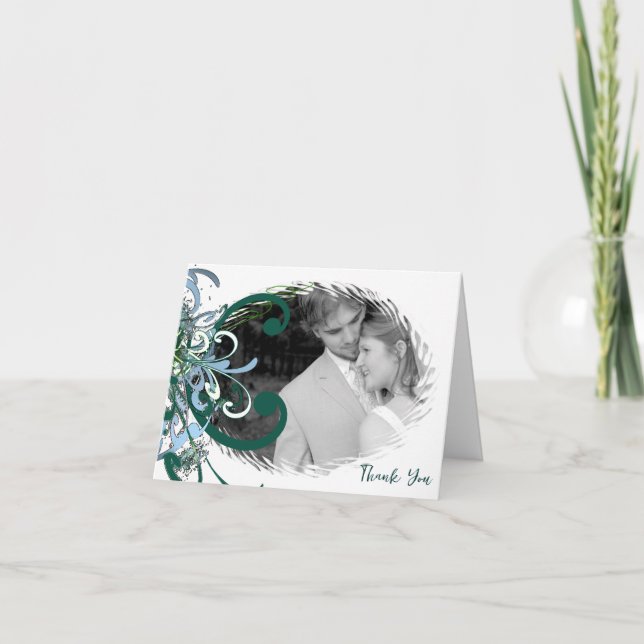 Bröllop Spara ditt fotodatum Tack Kort (Framsida)