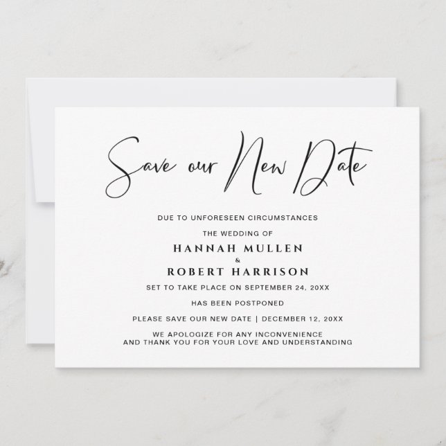 Bröllop Spara vårt nya uppskjutningsdatum - minima Meddelande (Framsida)