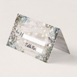 Bröllop Ställe Bordsnummer Chic Blommigt Wood Ljus Kort