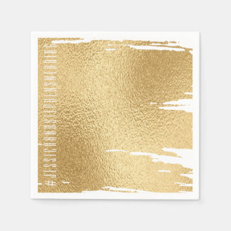 Bröllop Standard Napkin Elegant Guld och Black Pappersservett