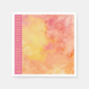 Bröllop Standard Napkin Fresh Flowers Blommigt Pappersservett