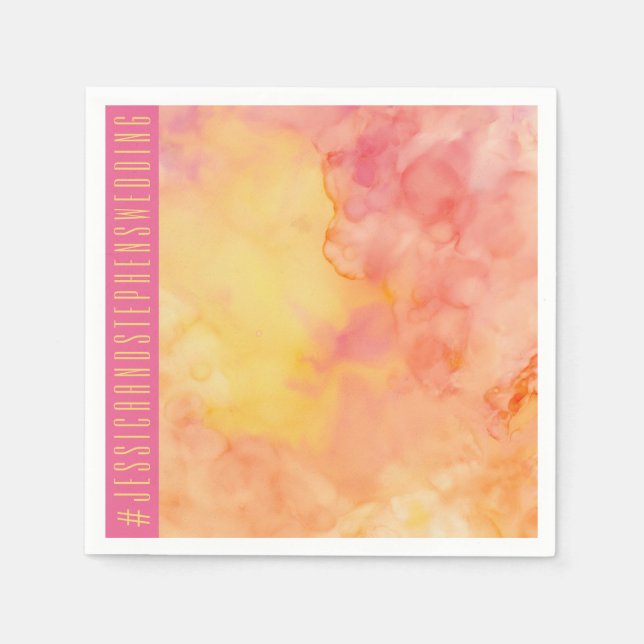 Bröllop Standard Napkin Fresh Flowers Blommigt Pappersservett (Framsidan)