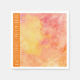 Bröllop Standard Napkin Fresh Flowers Orangar Pappersservett