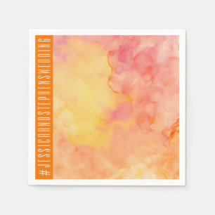 Bröllop Standard Napkin Fresh Flowers Orangar Pappersservett