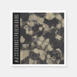 Bröllop Standard Napkin Shades of Guld and Black Pappersservett