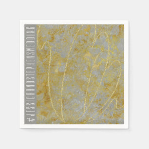 Bröllop Standard Napkin Silver Lining Pappersservett