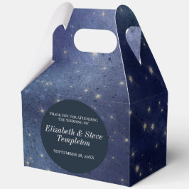 Bröllop Starry Night Celestial Tack Navy Presentaskar