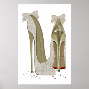 Bröllop Stiletto Högklackars Art Poster