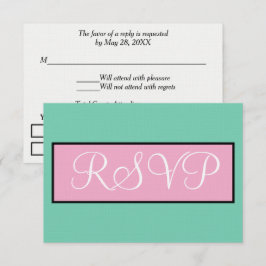 Bröllop Svar Seafoam Grön Rosa Vit