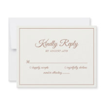 Bröllop Svar vänligen Modern Kräm & Mörkbrun