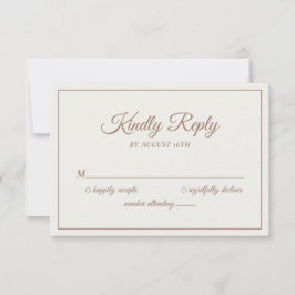 Bröllop svara vänligt på Modern Mocha Brown OSA Kort