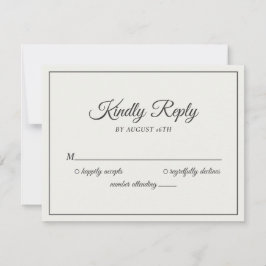 Bröllop Svaras Snällt Modern Crème & Mjuk Svart OSA Kort