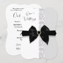 Bröllop, Svarta Bow/Ribbon, Snöre (Faux) Gräns