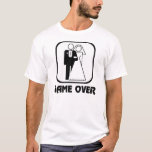 Bröllop-symbolspel över t-shirt<br><div class="desc">Symbolen Game Over Bride and Groom bröllop. bröllop,  bröllop logotyp,  Bröllop,  ikonen giftermål,  giftermål,  ikonen giftermål logotyp,  giftermål,  giftermål,  bachelor,  bachelorette Party,  möhippa,  gift,  . Du kan anpassa stilar,  färg och storlekar för: Bröllop-symbolspel över</div>