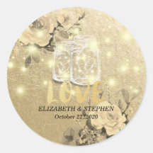 Bröllop Tack Blommigt Mason Burk String Ljus