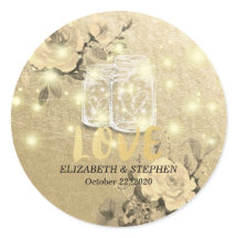 Bröllop Tack Blommigt Mason Burk String Ljus