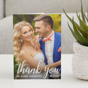 Bröllop Tack Bride and Groom Photo Fold Card Kort