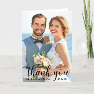 Bröllop Tack Bride Groom Photo B-format Kort