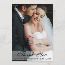 Bröllop Tack Bride & Groom Photo Card WS Kort