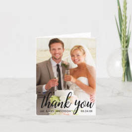 Bröllop Tack Bride Groom Photo Note Card B Kort