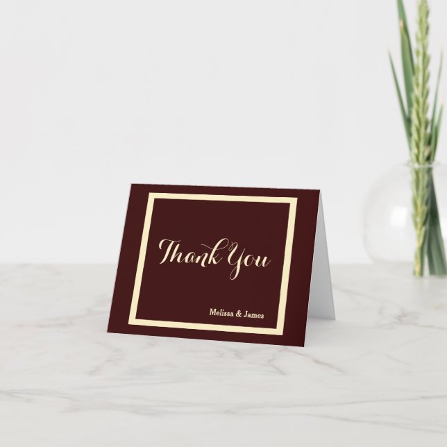 Bröllop Tack, choklad och grädde, Personlig Tack Kort (Framsida)