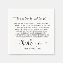 Bröllop Tack Cocktail Napkins för mottagning Pappersservett