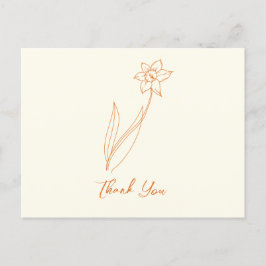 Bröllop Tack Daffodil Vykort