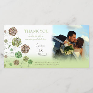Bröllop Tack Dahlia Garden Photo Card Kort