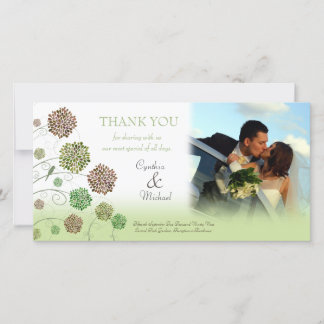 Bröllop Tack Dahlia Garden Photo Card Kort