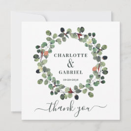 Bröllop Tack Eucalyptus Greenery Kort