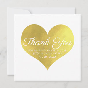 Bröllop Tack Faux Gold Foil Kort