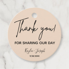 Bröllop Tack för att du Beige-favorittaggar Gåvor Etiketter