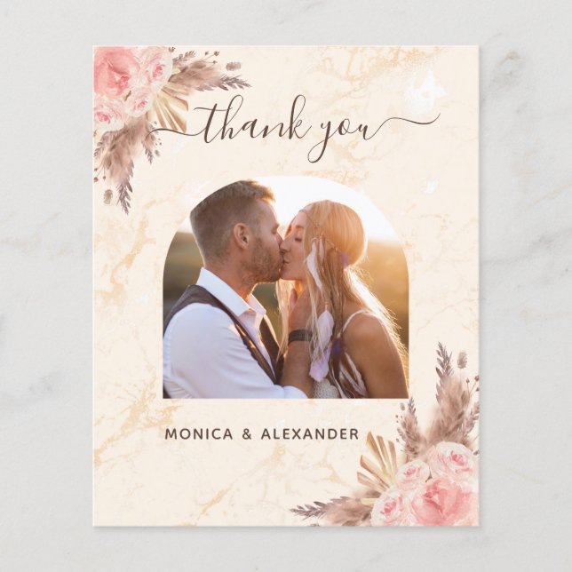 Bröllop tack för att du fick en pampas-gräs (Framsida)