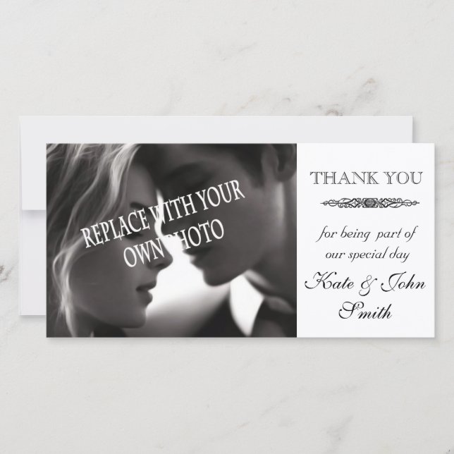 bröllop Tack för att du har bildkortsmall Kort (Framsida)