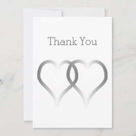 Bröllop Tack för att du kort Silver Hearts
