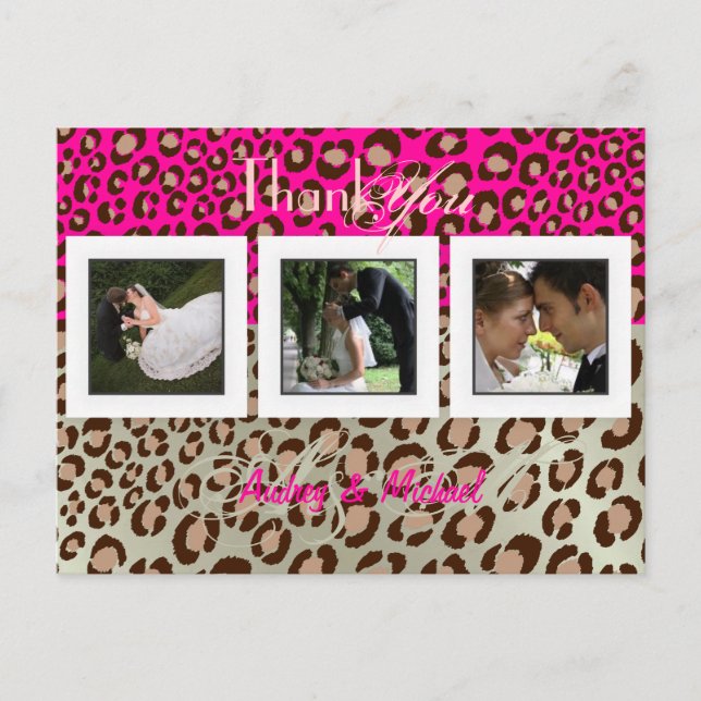 Bröllop Tack för att du sätter in dina foton Vykort (Framsida)