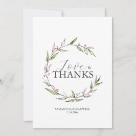 Bröllop Tack för ditt kort för botaniska konst