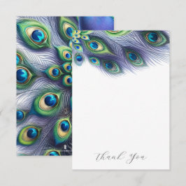 Bröllop Tack för ditt kort Majestic Peacock