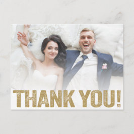 Bröllop Tack | Förgylld slitstark stil på foto Vykort