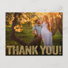 Bröllop Tack | Förgylld slitstark stil på foto Vykort