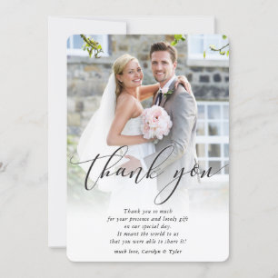 BRÖLLOP TACK fotocalligraphy elegant ombre Kort