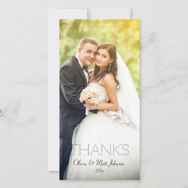 Bröllop-tack, fotokort tack kort (Framsida)