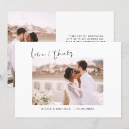 Bröllop Tack-fotominimalistisk enkel Tack Kort