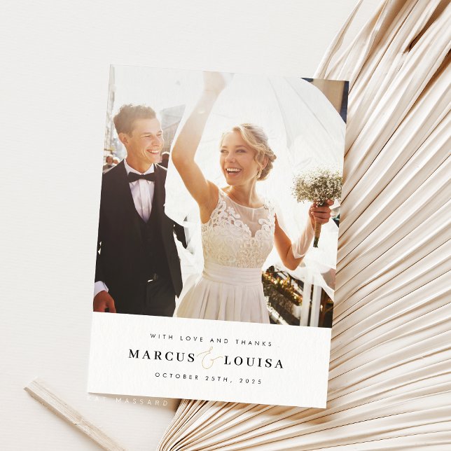 BRÖLLOP TACK fotomodern elegant ampersand Kort (Skapare uppladdad)